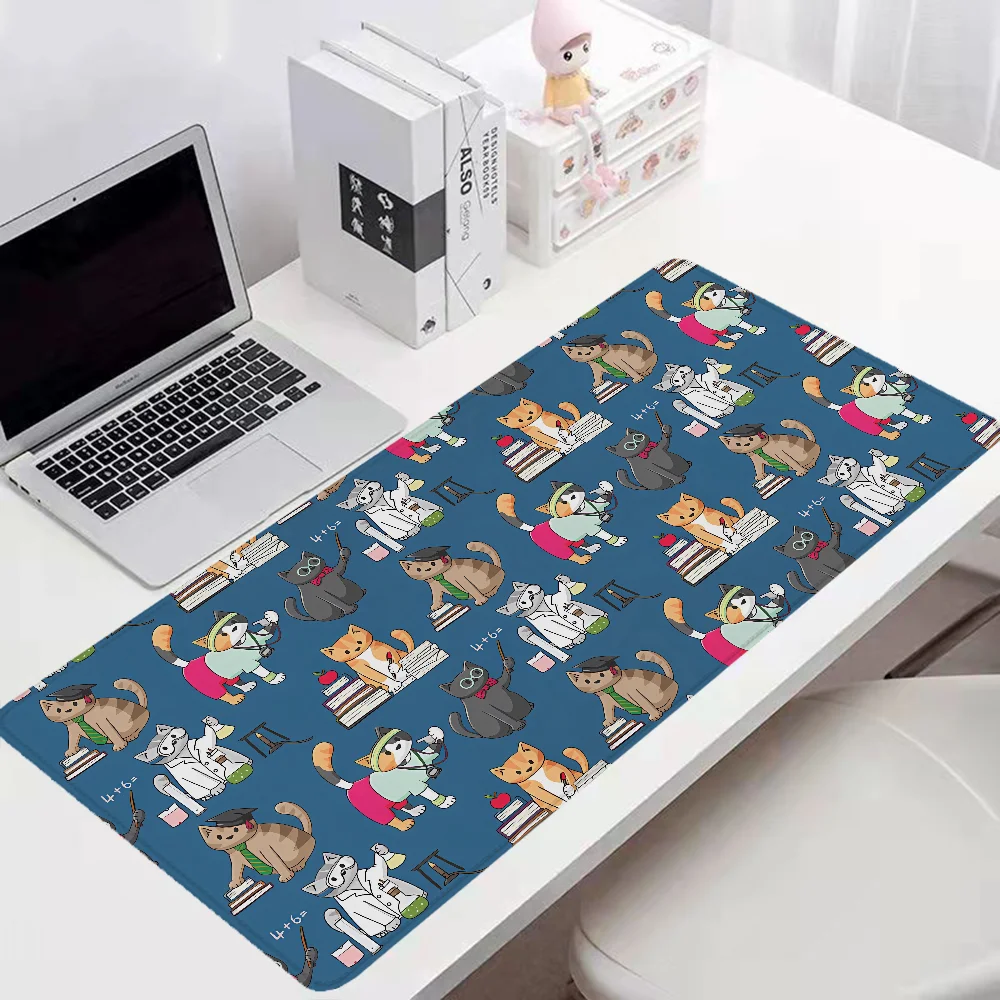 TEACHER CATS Xxl Mouse Pad 900x400 Pc Gamer Desk Accessories Office Gaming Keyboard Desktops Computer Mat Mousepad Mats Extended