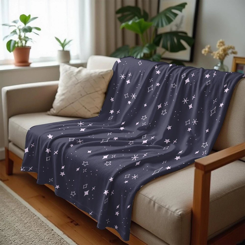 Lavender Starburst Ultra Soft Sherpa Fleece Blanket Fluffy Warm Halloween Cozy Throw for Sofa Couch Bedroom Gift All season