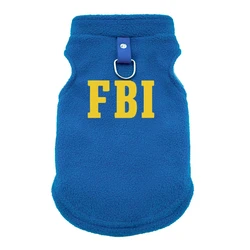 FBI Soft Dog Clothes Vest Warm Puppy Dogs Vest Cloak Pet Winter Clothing Jacket Coat Small Medium Dogs Outfit Chihuahua S-XL