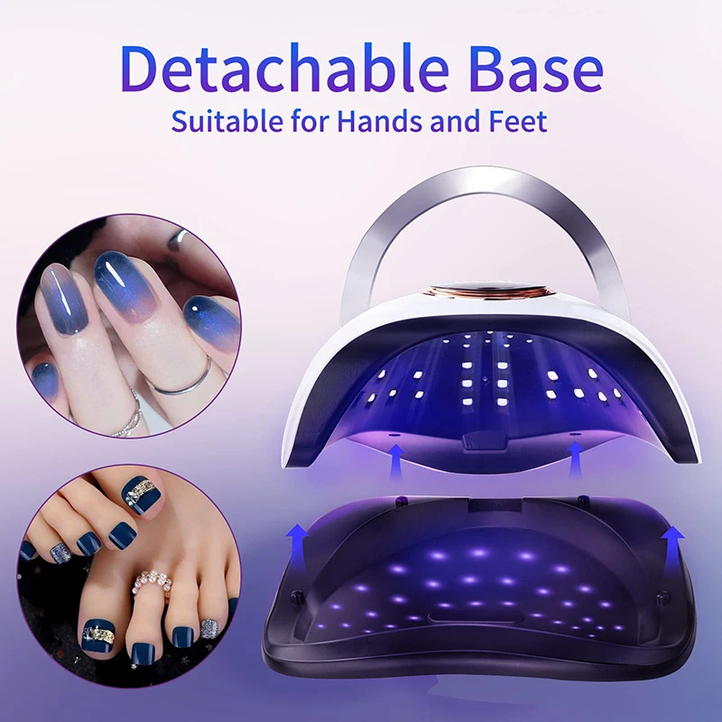 Professioneller UV-LED-Nageltrockner, schnell aushärtendes Licht, tragbares UV-Lampen-Set für Zuhause mit automatischem Sensor und Griff