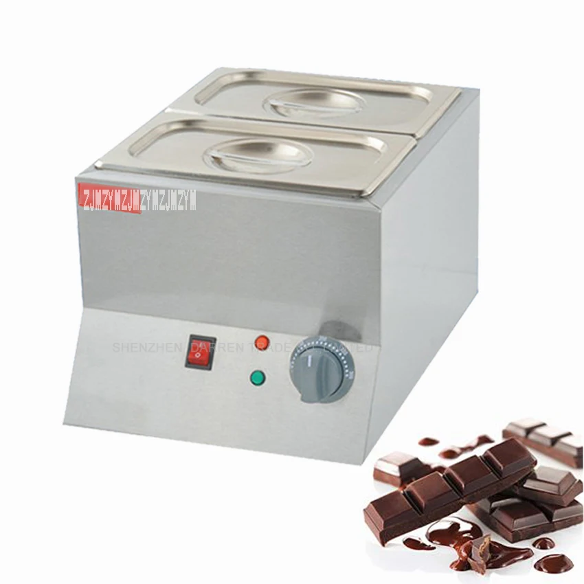 1PC podwójna elektryczna fontanna czekoladowa Fondue Chocolate Melt Pot melter Machine podgrzewacz do czekolady 220V 250w