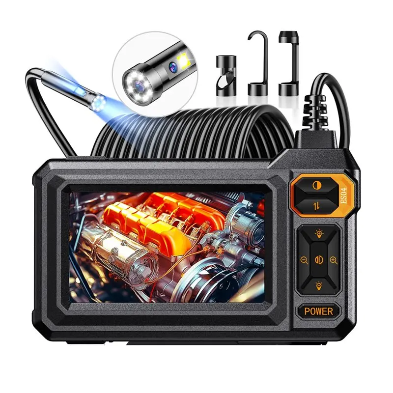 

Borescope Dual Lens Endoscope With Light 4.3" IPS 1080P HD Inspection Camera 8.5Mm IP67 For Sewer Pipe Engine Wall Drain HVAC