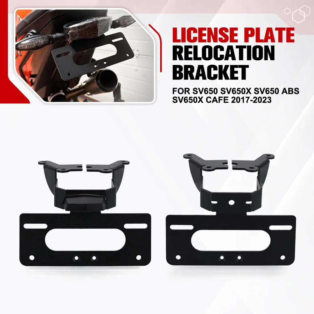 

For SV650 SV650X SV650 ABS SV650X Cafe 2017-2023 Motorcycle License Plate Holder Bracket Rear Tail Tidy Fender Eliminator Kit