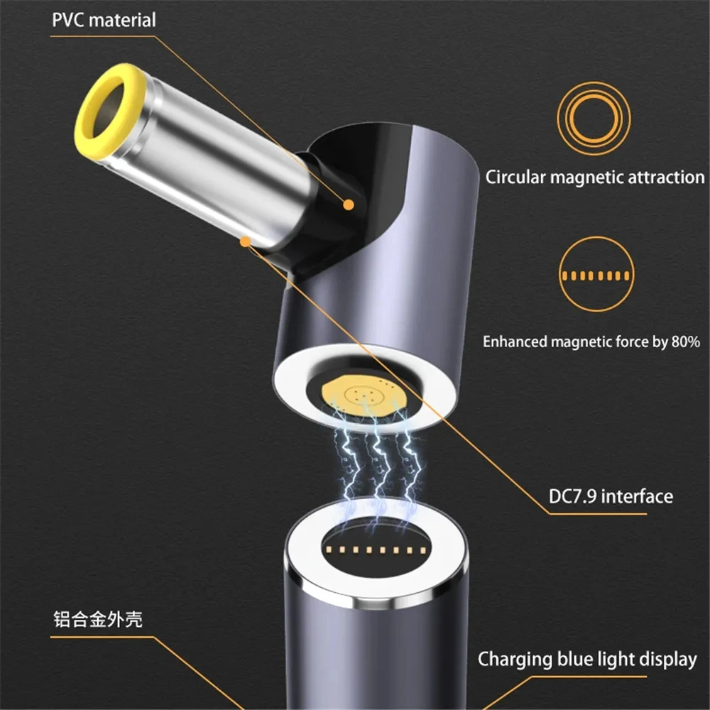 Imagem -05 - tipo c Usb tipo c pd para dc Laptop Power Adapter Conversor Carregamento Magnético Cabo para Asus hp Dell Lenovo 8p 5521 100w