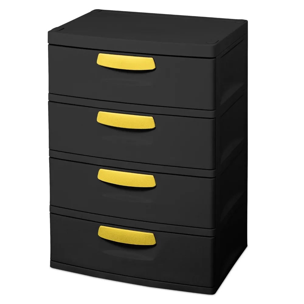 

4 Drawer Unit Black plastic drawer for clothes organizador storage drawers clothes organizer acrylic drawers