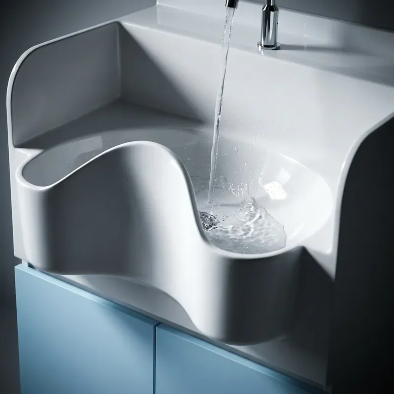 High Standard Sanitary Stainless Steel Square Sink for Medical Use Large Capacity Floor to Ceiling Installation Hospital
