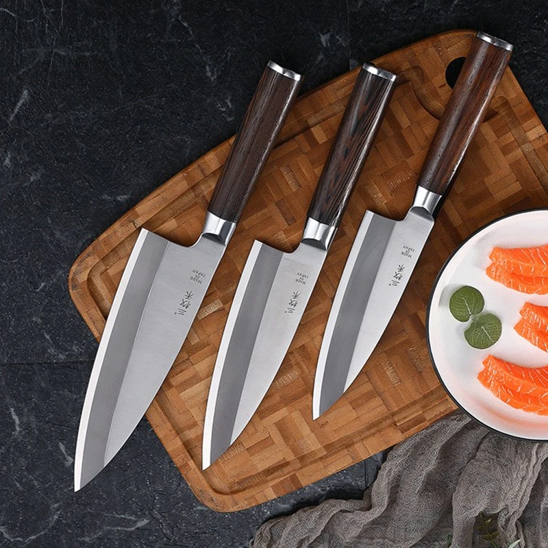 Japanese Deba Knives 5Cr15Mov Stainless Steel Salmon Knife 7/8/9 Inch Filleting Fish Slicing Chef Cleaver Chopping Knife Tools