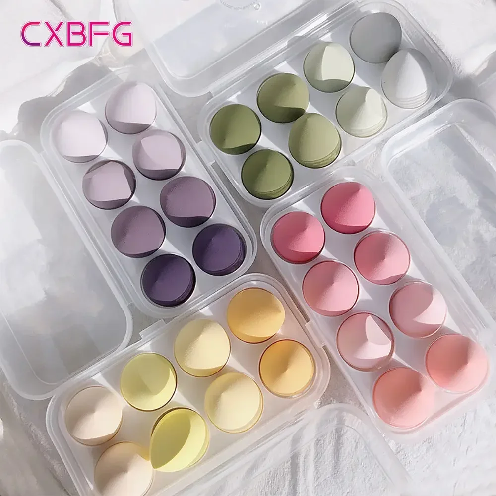 Esponja de maquiagem 4/8 peças, esponja de beleza em formato de ovo, esponja cosmética macia para base, esponja para pó, acessórios de maquiagem femin