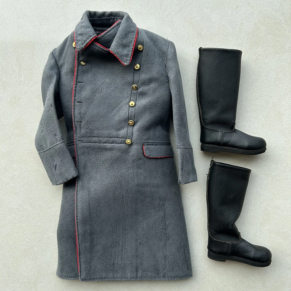 

1/6 Scale Soviet Army Blue Coat Soldier Long Windbreaker Clothes Model Fit 12'' Action Figure Body Dolls for Hobby Collection