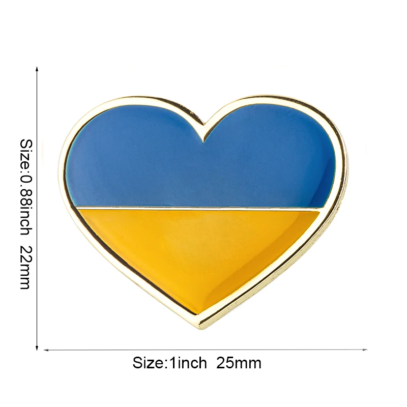 Ukraine Herzförmige Flagge Metall-Anstecknadel Flaggen-Pin Abzeichen