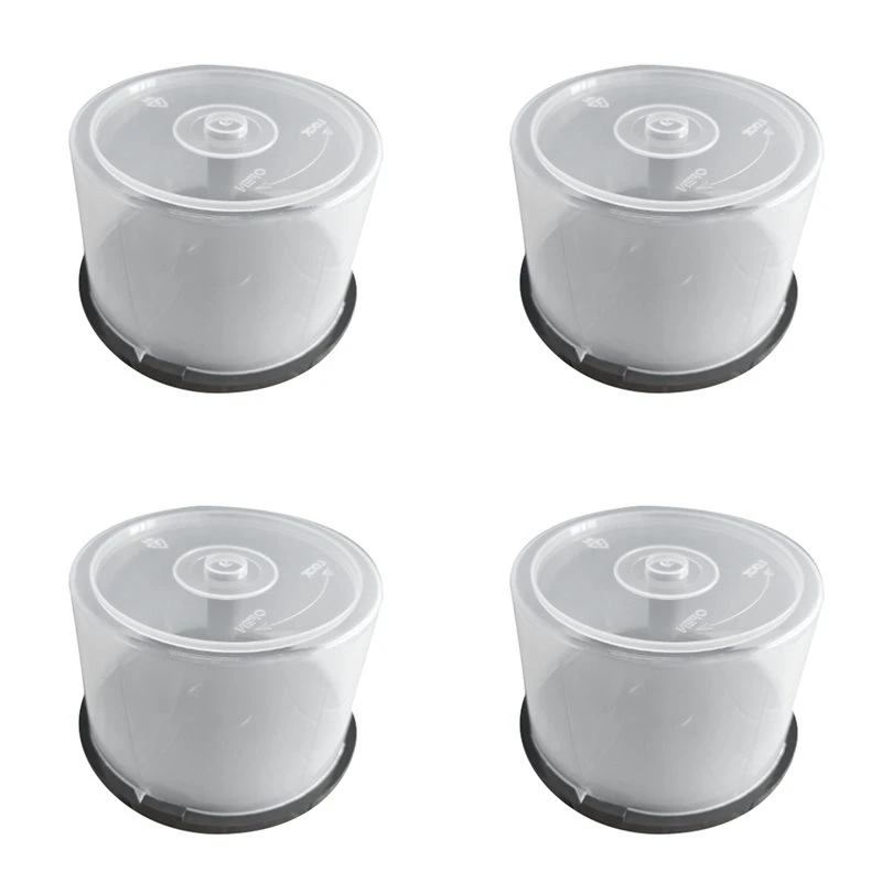 T23C 4Pcs Large Capacity CD/DVD Storage Container Clear Plastic DVD Holder Compact Disk Organizer Space-Saving Design