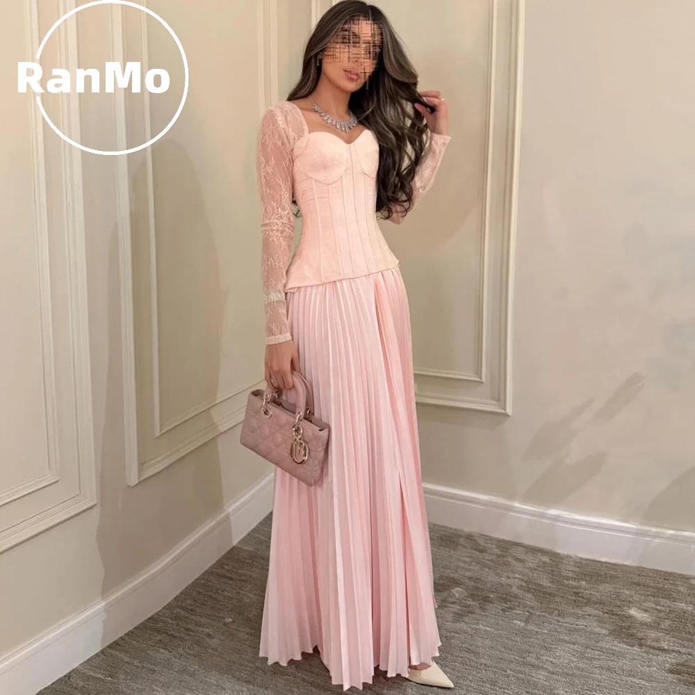 

Элегантные новые вечерние платья Ranmo для женщин: роскошное женское вечернее платье розового цвета с длинными рукавами, квадратным вырезом, индивидуальный пошив, фасон А-силуэт