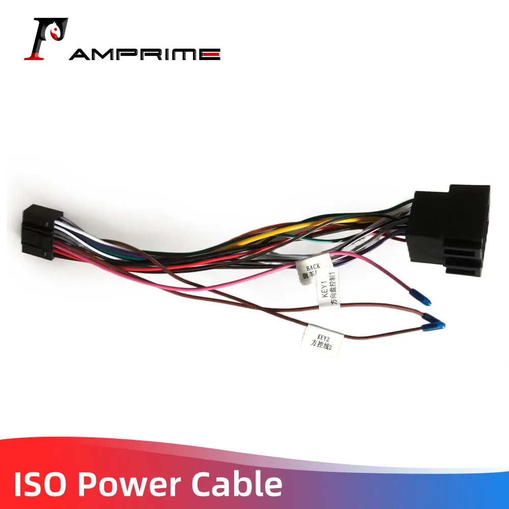 AMPrime Android radio Car Accessories Wire Wiring Harness Adapter Connector  universal cable for Nissian Toyota