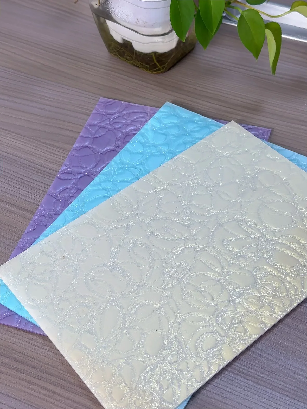 3 Pack Solid Color Textured Acrylic Sheets, Thickness 3 MM, 12x8 Inches Each, Great for Home Decor, Crafts, and Jewelry