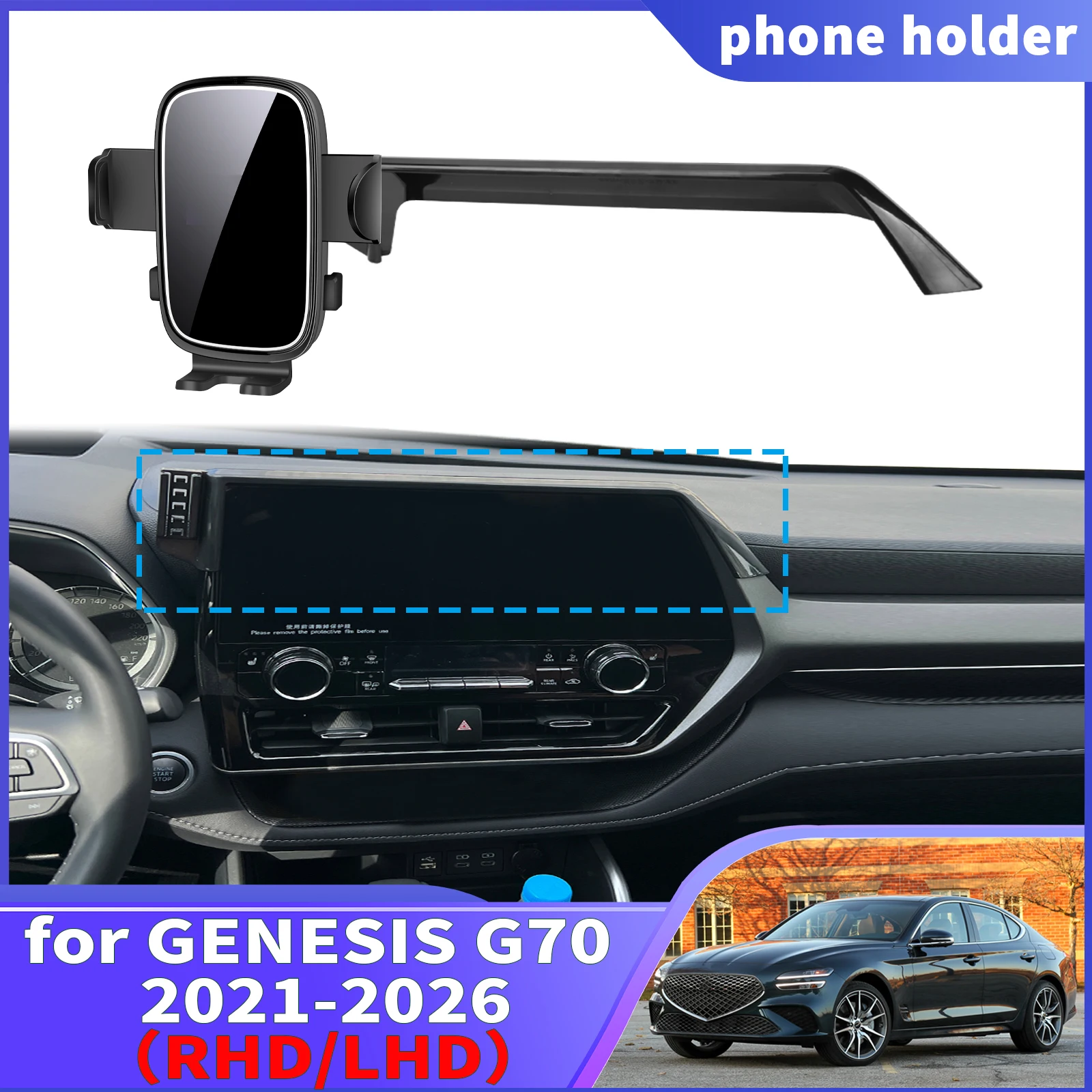 

for GENESIS G70 2021 2022 2023 - 2026 RHD LHD Navigation Phone Holder Mount Customized Car accessoires
