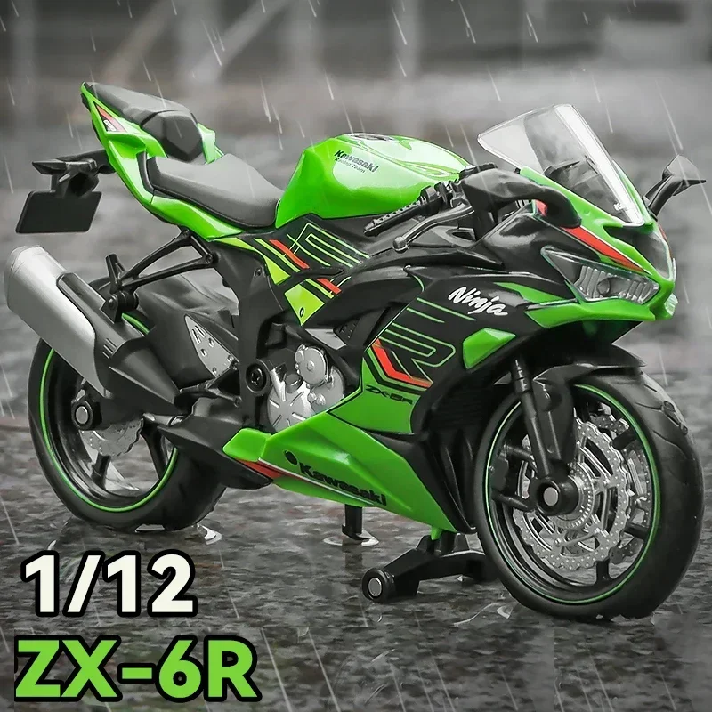 1:12 Kawasaki Ninja ZX-6R H2R Lega di Corse Modello di Moto da Cross-country Simulazione di Metallo Modello di Moto da Strada Giocattolo