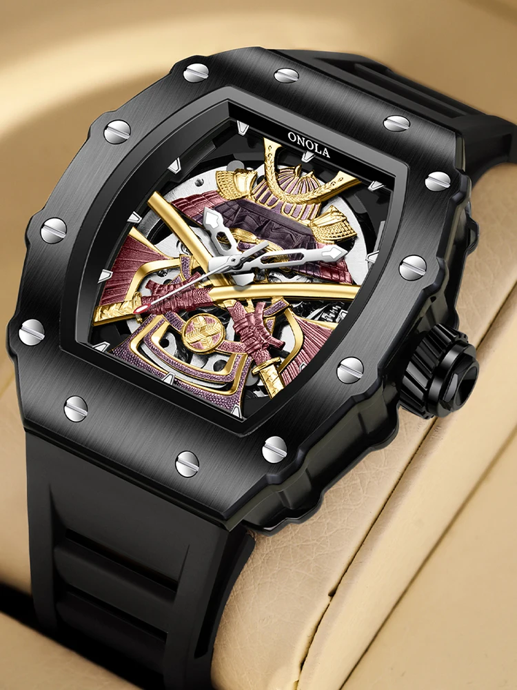 ONOLA hommes montre automatique marque de luxe mode lumineux étanche montres mécaniques hommes montres de sport militaire cadeaux pour hommes