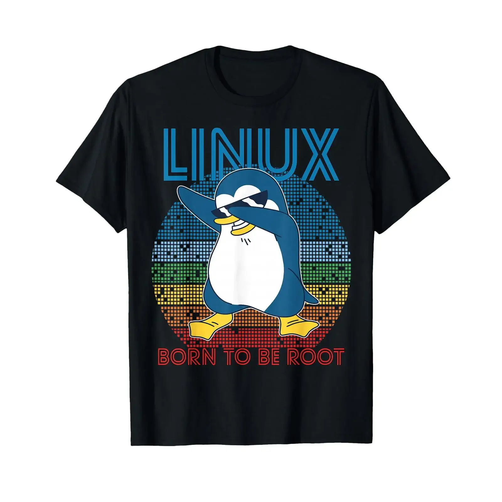 Cool Linux Penguin Root Party Geek Programmer Admin T Shirt black vintage Washed Versatile graphic fashion Unisex streetwear
