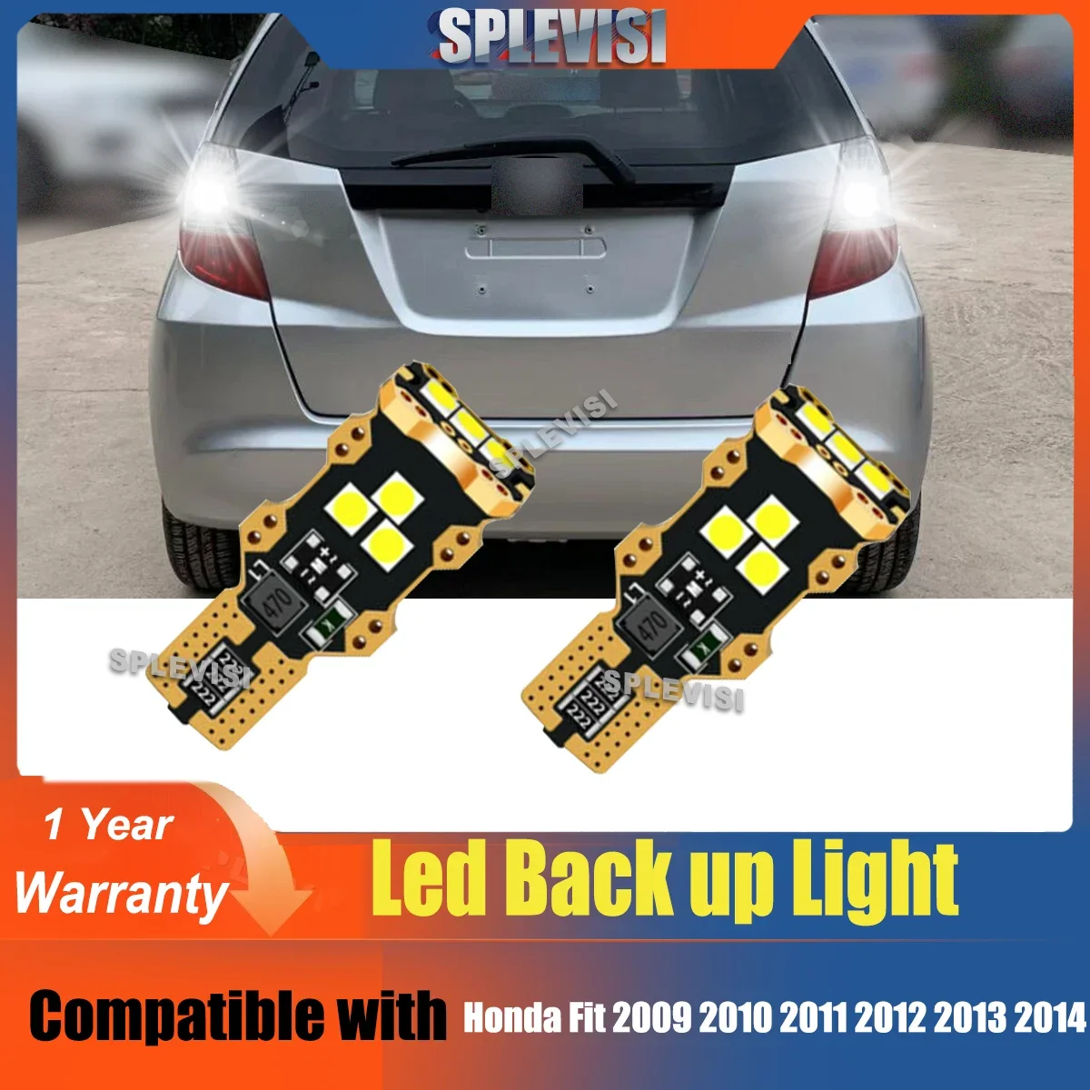 2xT15 921 IP67 Level Reverse Light Accessories Backup Lamp Xeonon White 6000k DC12V For Honda Fit 2009 2010 2011 2012 2013 2014