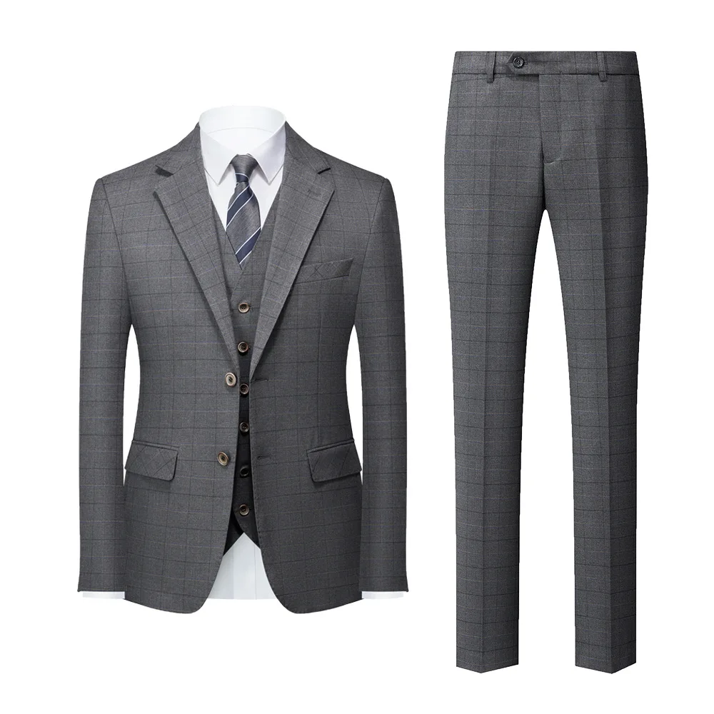 

072610 Men's suit Korean slim-fit business wedding casual three-piece set