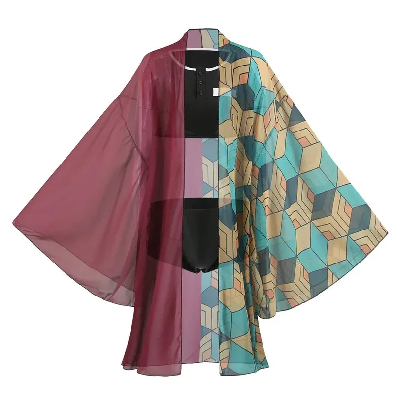 Bikini de Anime Demon Kochou Shinobu para mujer, traje de baño, cárdigan tipo kimono, conjunto de traje de baño para playa y verano