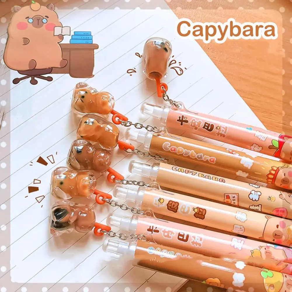 

Kawaii Capybara Mechanical Pencil Cute Animal Pendant Automatic Pencil Aesthetic Drawing Writing 0.5mm Propelling Pencil School