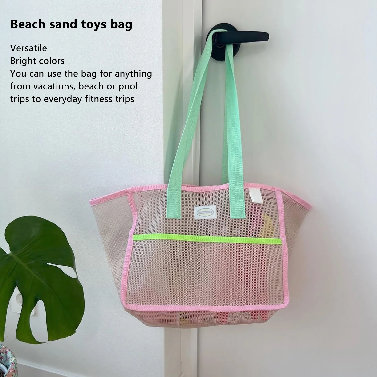 ZK30 Beach Toy Mesh Beach Bag Kids Shell Collecting Bag Breathability Mesh Sand Free Bag Mesh Pool Bags for Travel