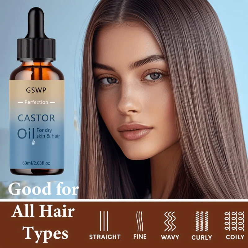 GSWP Castor Oil, Reduces Split Ends and Tangles, Repairs Damage, Promotes Healthy, Lustrous Hair. Moisturises Skin. 60/120mL