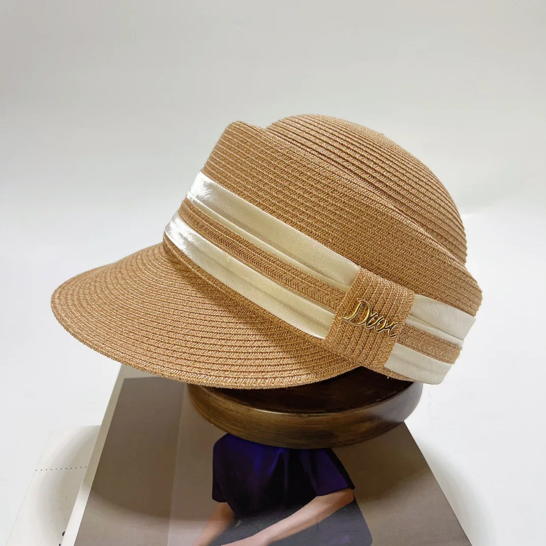 

Японская конная шляпа с соломенной косой и льдом, новинка 2025 года, элегантная пляжная шляпа с косой из жемчужной травы, модный цилиндр для девочек