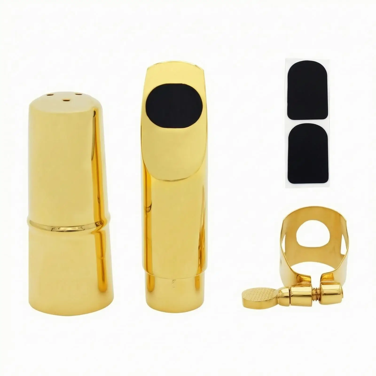 Soprano Sax Mouthpiece Copper with Ligature Screw and Pads for Consistent Airflow Tone