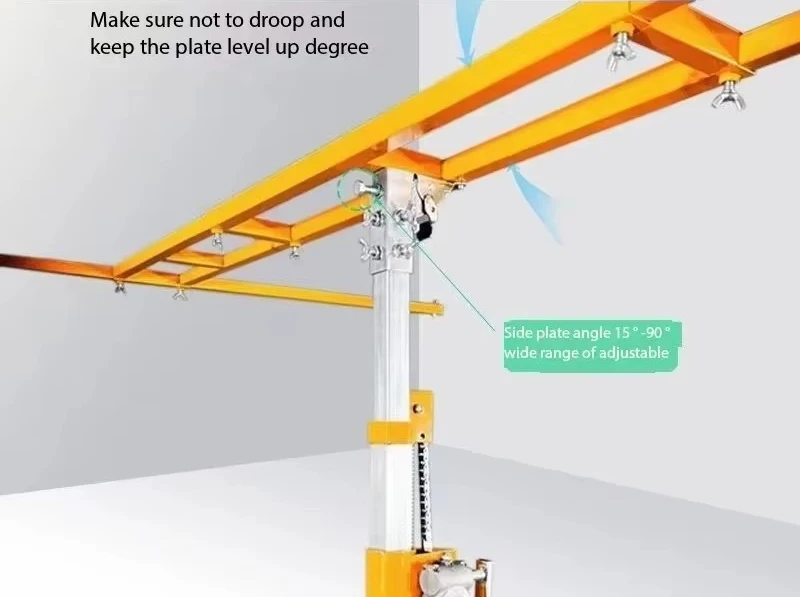 Plate 3.2m 3.7m Heavy Duty Drywall Lift Drywall Ceiling Hoist The Lifting Machine 160kg Portable Artifact Rotating Lifting Table