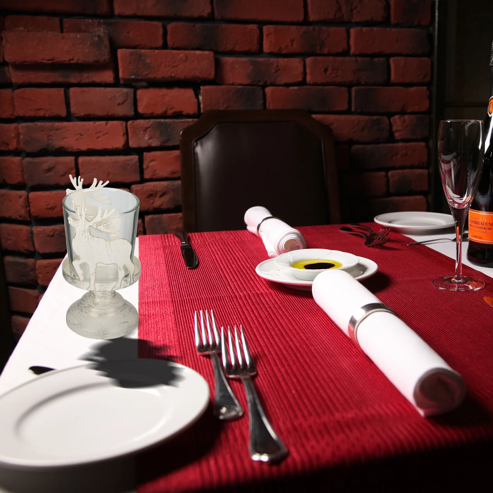 

Metal Stand Christmas Theme Elegant Design Rustic Candleholder Xmas Decor Dining Table Adornment