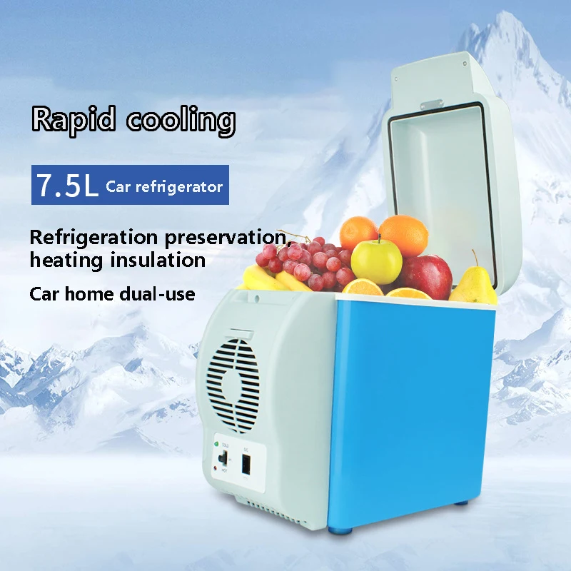 7.5 Liter Car Mini Refrigerator Lightweight Dual-Use Insulated Cooler Box Container Semiconductor Car Refrigerator Ice Box