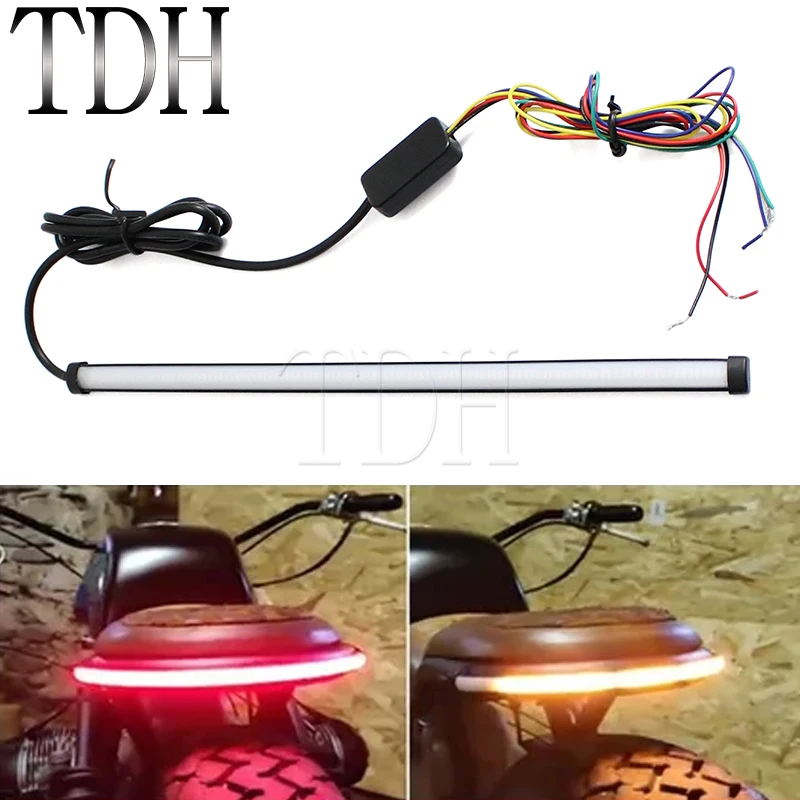 

LED Motorcycle Brake Light Strip Turn Signal Lamp Bars Moto Taillight For BMW Scrambler Honda Chopper Bobber Custom Universal