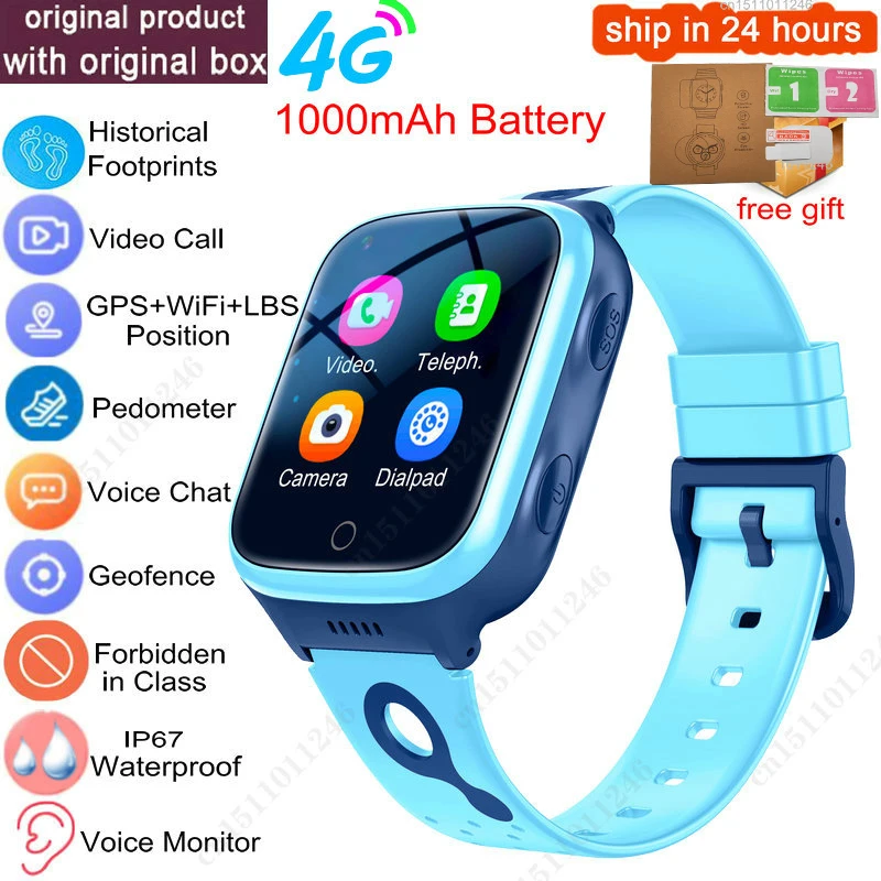 KGG 4G Smart Horloge Kinderen GPS WiFi 1000mAh Video-oproep Tracker Locatie SOS Call Back Monitor Telefoon Horloge smartwatch Kinderen Geschenken