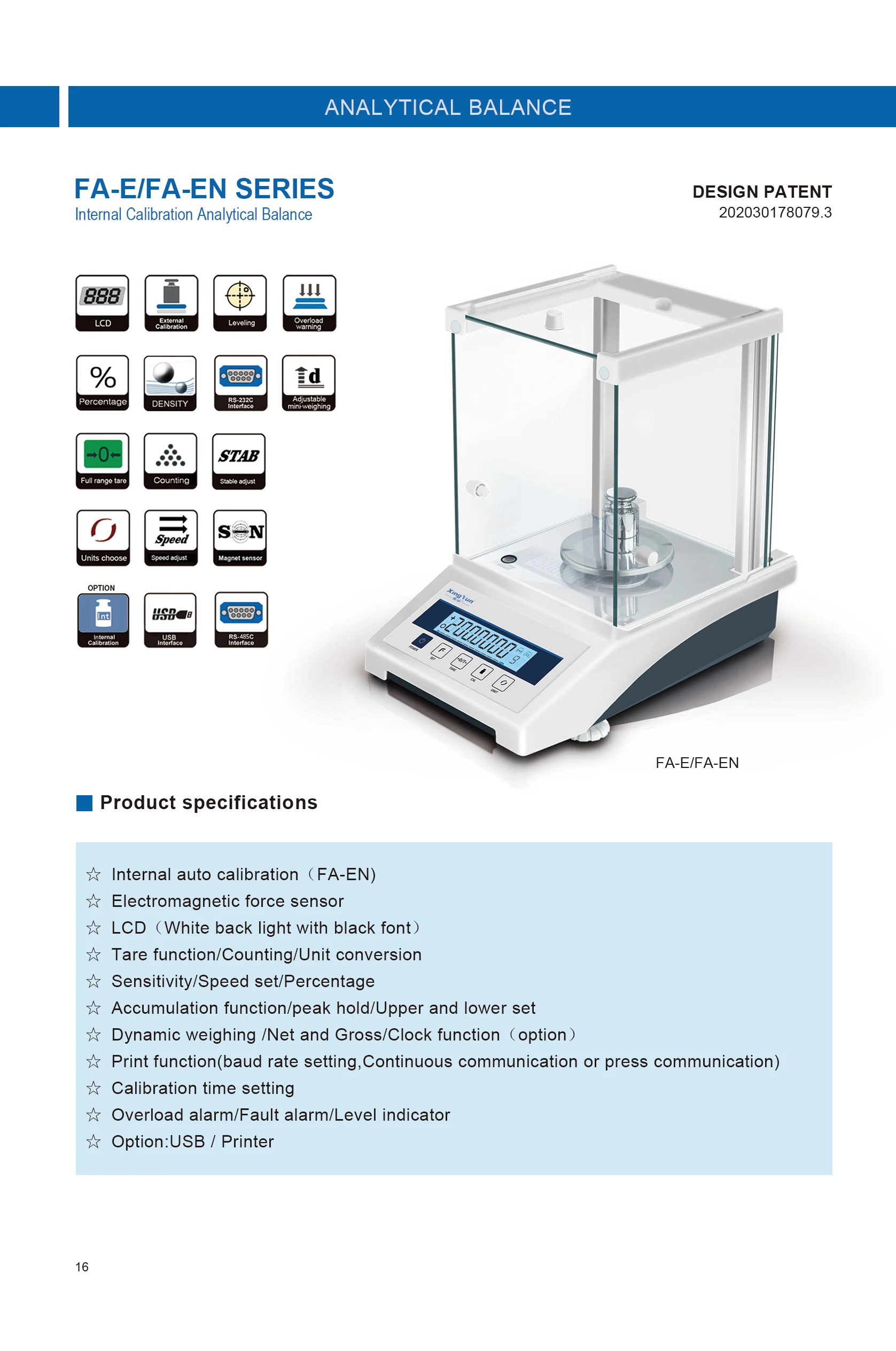 XINGYUN FA2204E 0.0001g 0.1mg Resolution Digital Electronic Analytical Balance Lab LCD Display Scale ODM Supported