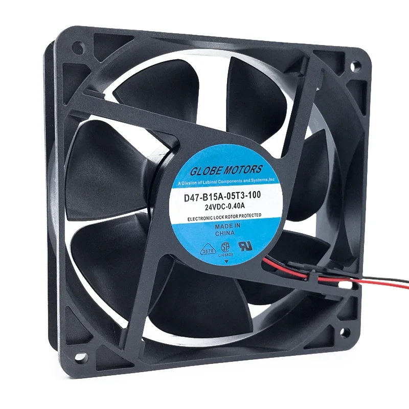 120*120*38MM Globe Motors D47-B15A-05T3-100 24VDC0.40A Inverter Equipment Fan 12038