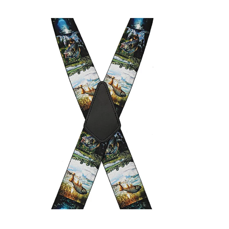 1,97-дюймовый мужской X-образный узор рыбы, высокоэластичный регулируемый ремень