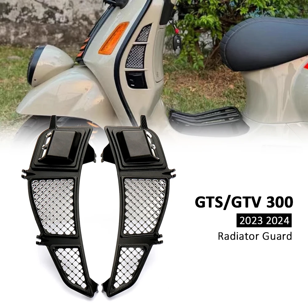 

For Vespa GTS 300 GTS300 gts300 GTV 300 GTV300 New Motorcycle Radiator Guard Grille Protector Cover Kit 2023 2024