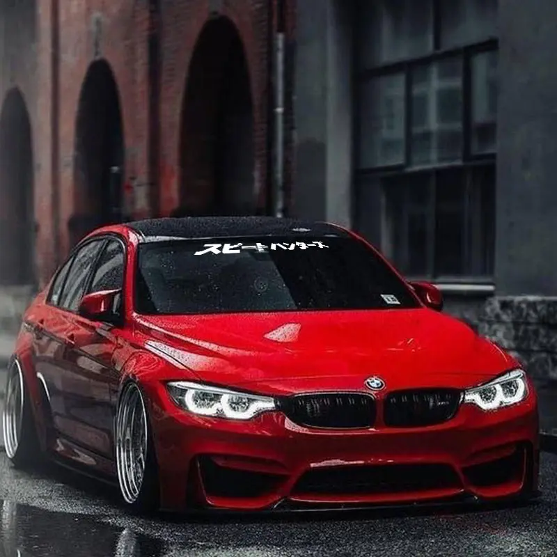 Japanese Style Car Front Window Sticker JDM Street Racing Windshield Drifting Auto Stickers Decals наклейки на автомобиль view 5