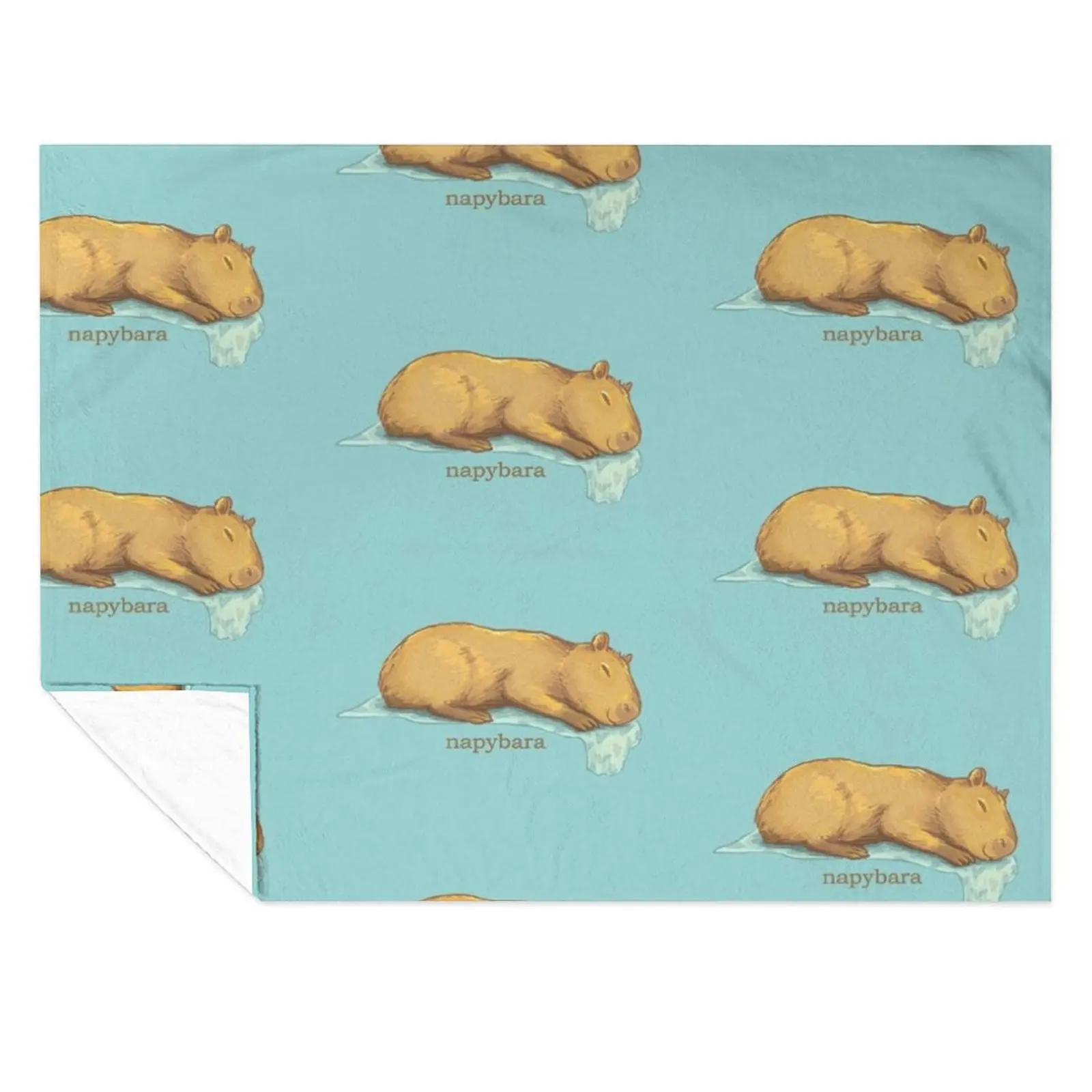 

Sleepy Capybara Throw Blanket Furrys Flannels Flannel Fabric Blankets