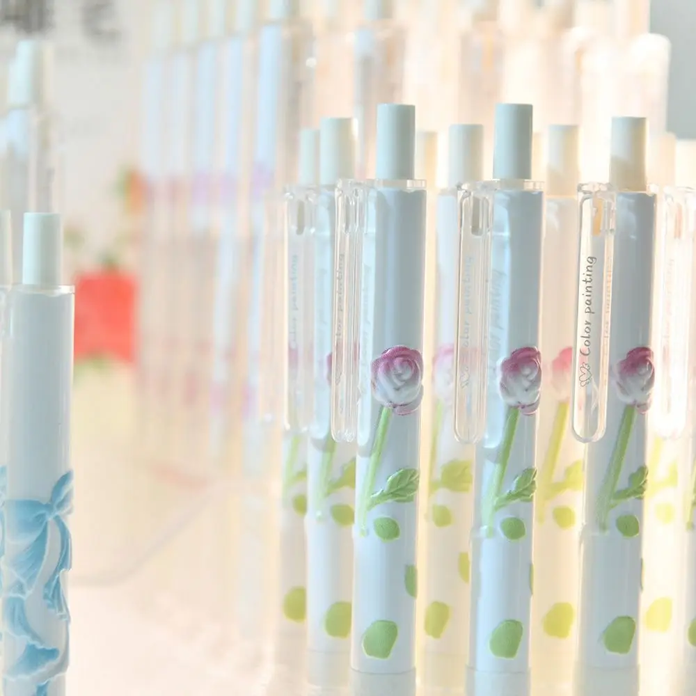 

Stationery 0.5mm Gel Pen Black Smooth Writing Writing Pen Emboss Full Needle Tube Pressing Pen Writing Tool