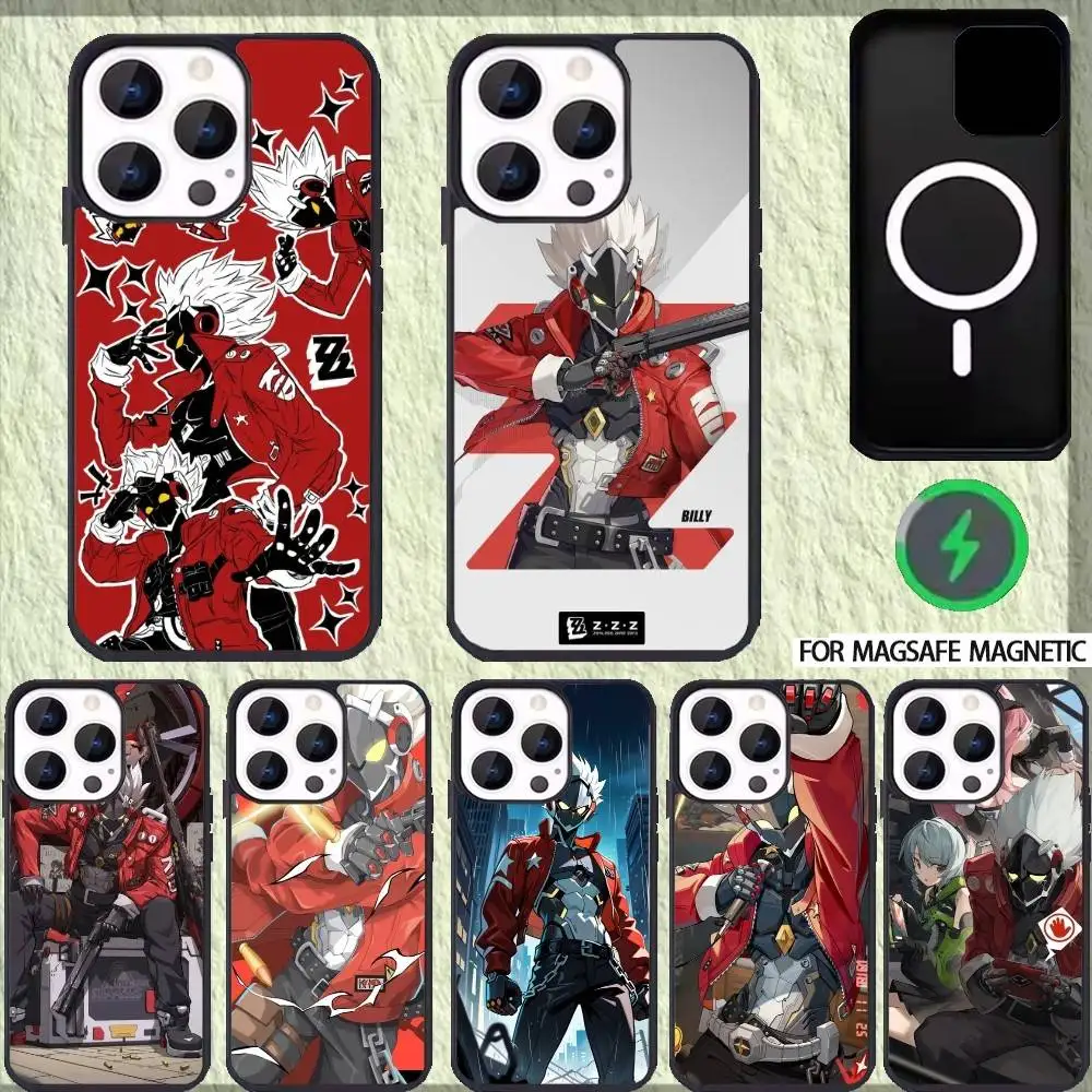 

B-Billy K-Kid ZZZ Phone Case For iPhone 17 16 15 14 13 12 Pro Max Plus for Magsafe Mirror Wireless Magnetic Cover