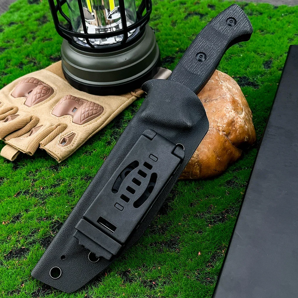 التكتيكية في الهواء الطلق التخييم شواء الفولاذ المقاوم للصدأ شفرة مثبتة سكين الصيد الدفاع عن النفس EDC سكين البرية بقاء أدوات D2 شفرة