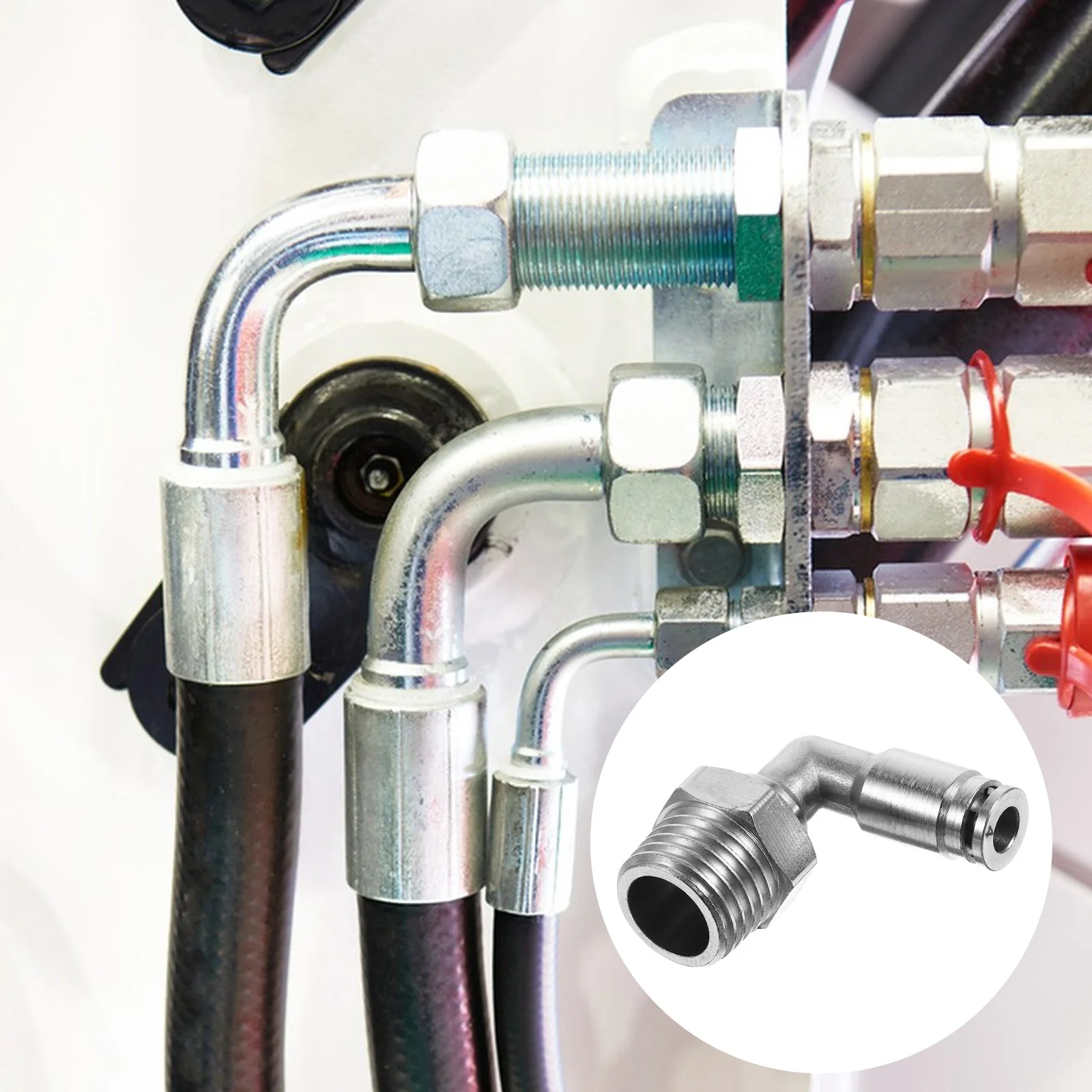 

Push to Connect Fittings Nickel Plated Brass Elbow 90 Degree Quick Connector Pneumatic Parts Npt Male Pe Pipe