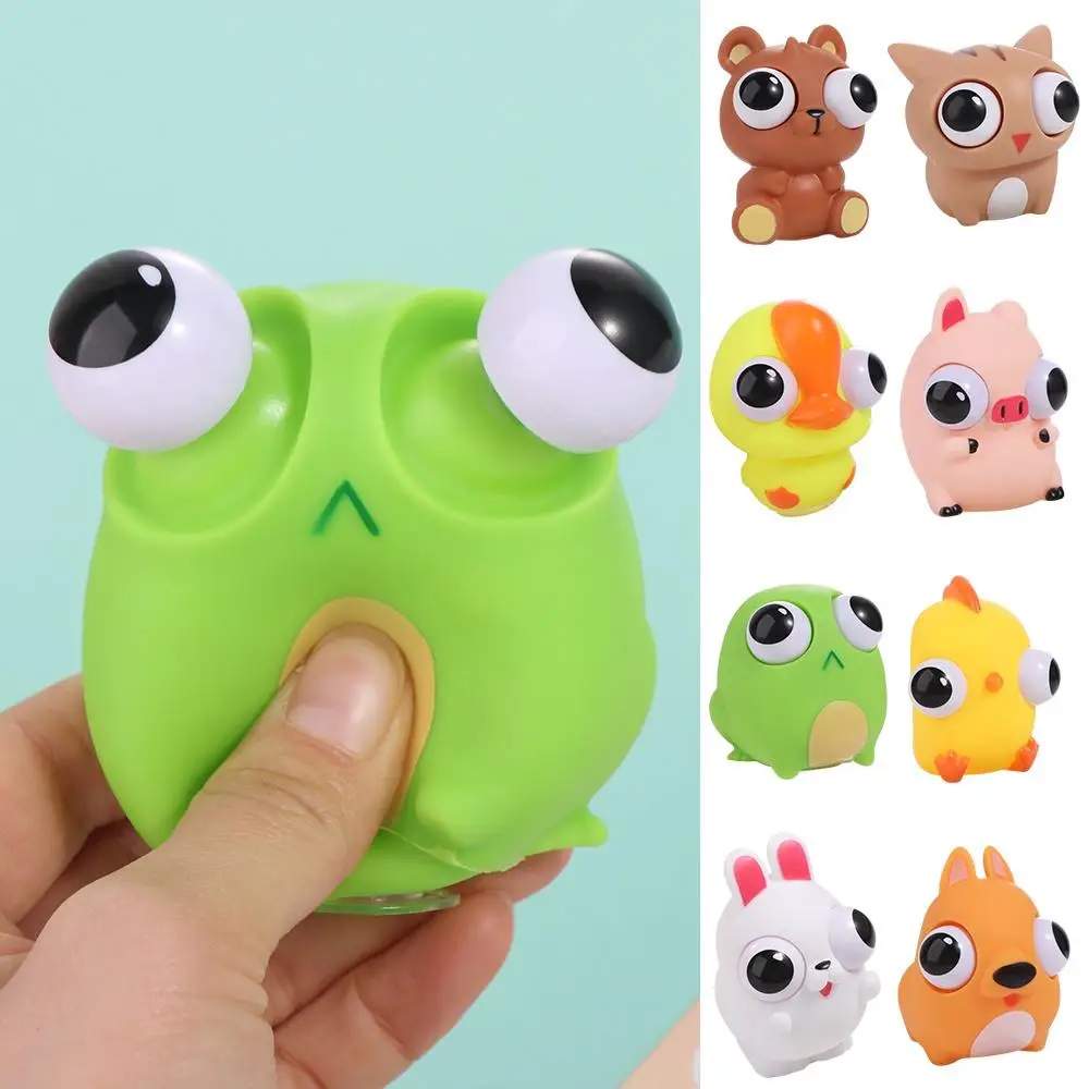 Śmieszne Miękkie Pop Eye Squeeze Sensory Toys Stretch Squeezing Cartoon Puppy Squeeze Toy Bear Dog Animal Stress Relief Toy Kids