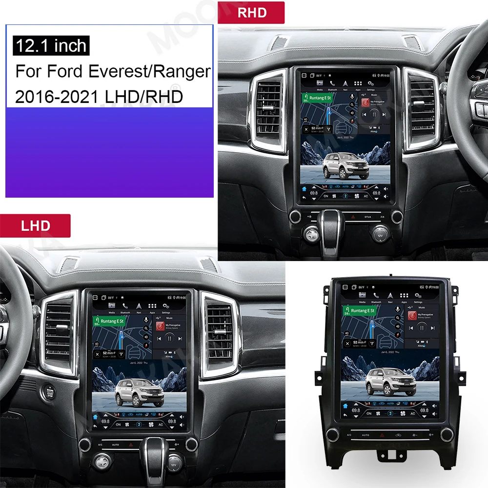 12.1'' Car Radio For Ford Everest Ranger Raptor 2015-2022 Multimedia Player Vertical Screen Android13 Auto Stereo Carplay GPS BT