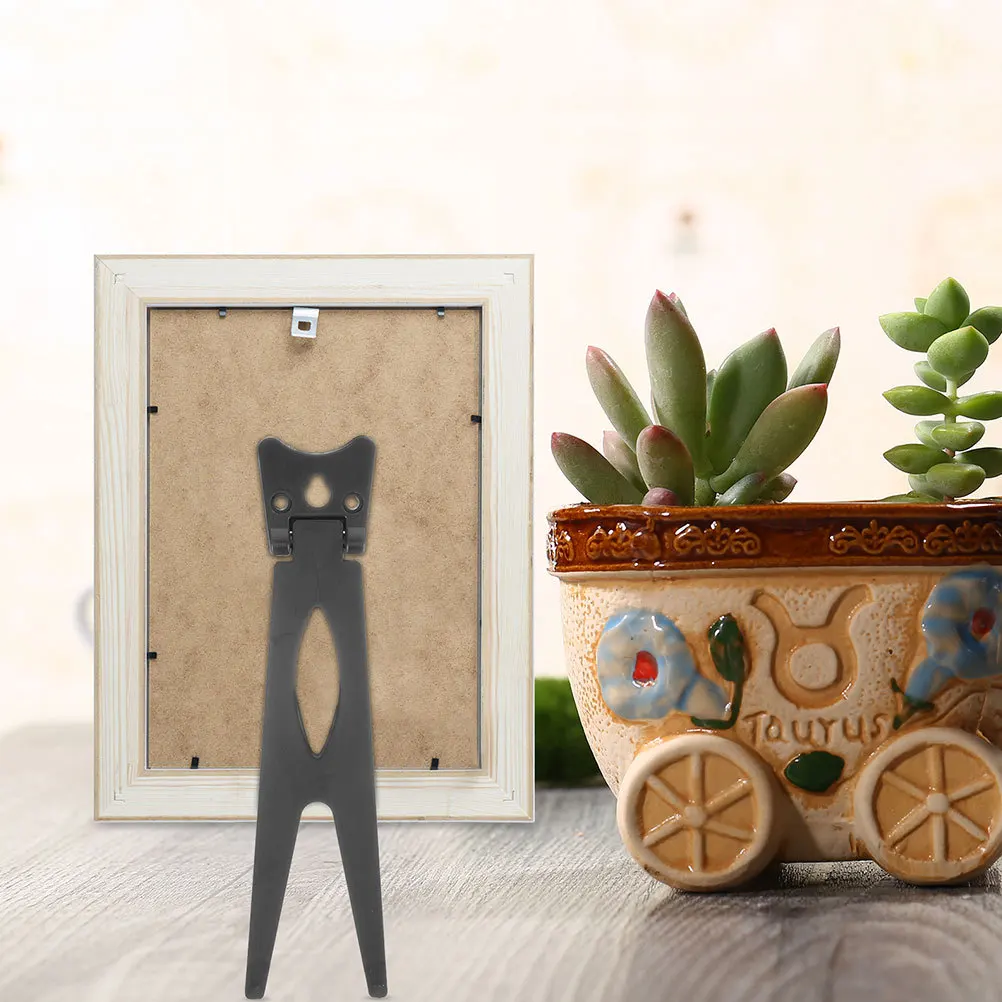 

12Pcs Picture Frame Easel Back Support Stable Supporting Structure Simple Operation Unique Design Smooth Polished Edges