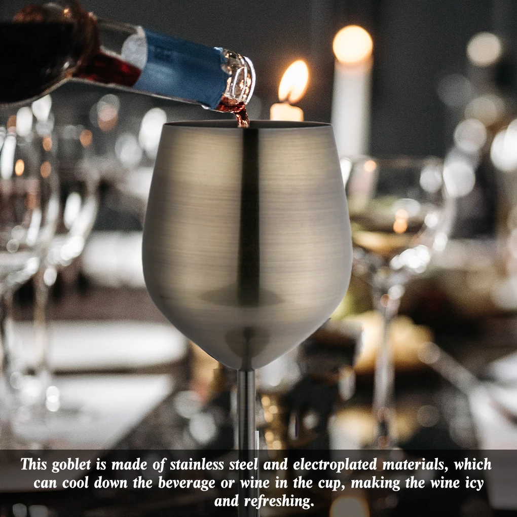 Red Wine Glass Goblet Polishing Single-tier Stainless Steel Drop-resistance Drum-shaped Cup Drinking Bright Light 150ML