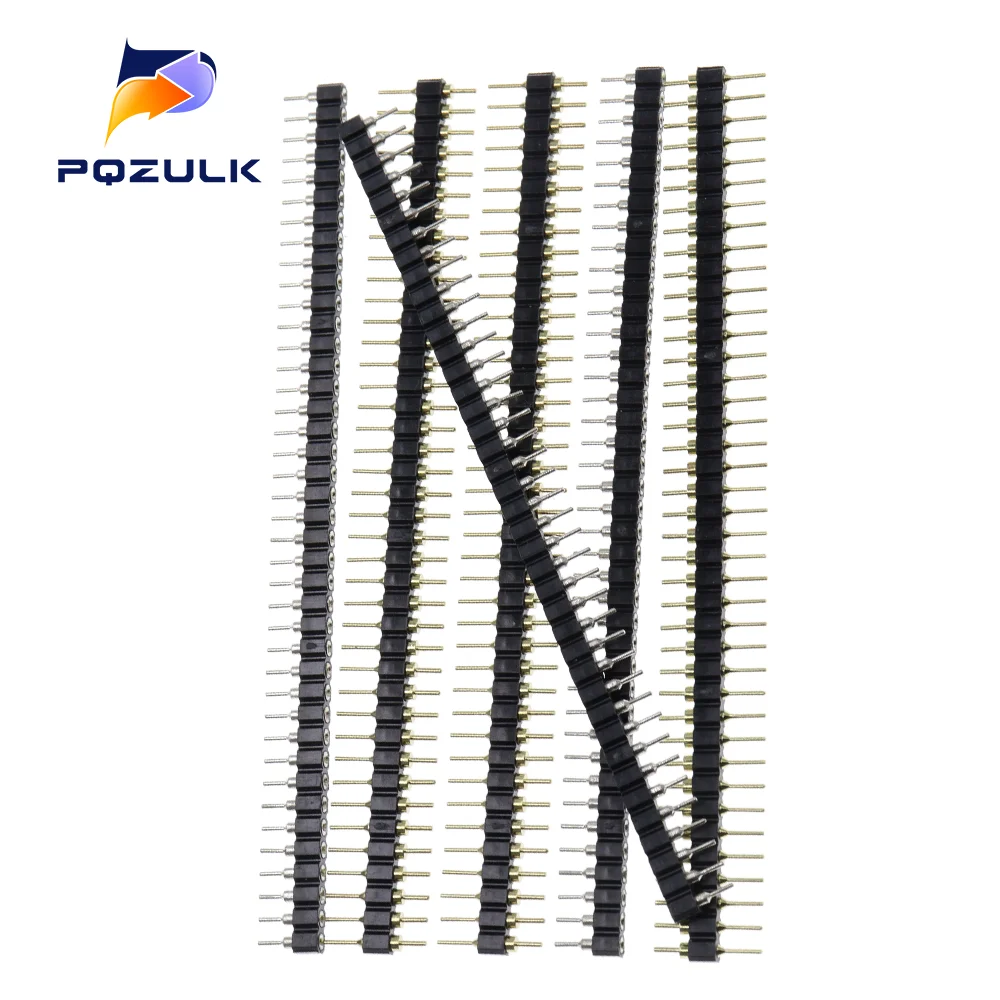 10PCS 40P Male Header 1X40 Pin 2.54 Round Female Pin Header Connector 1*40 Hole Single Inline Row Needle Seat Hole Row